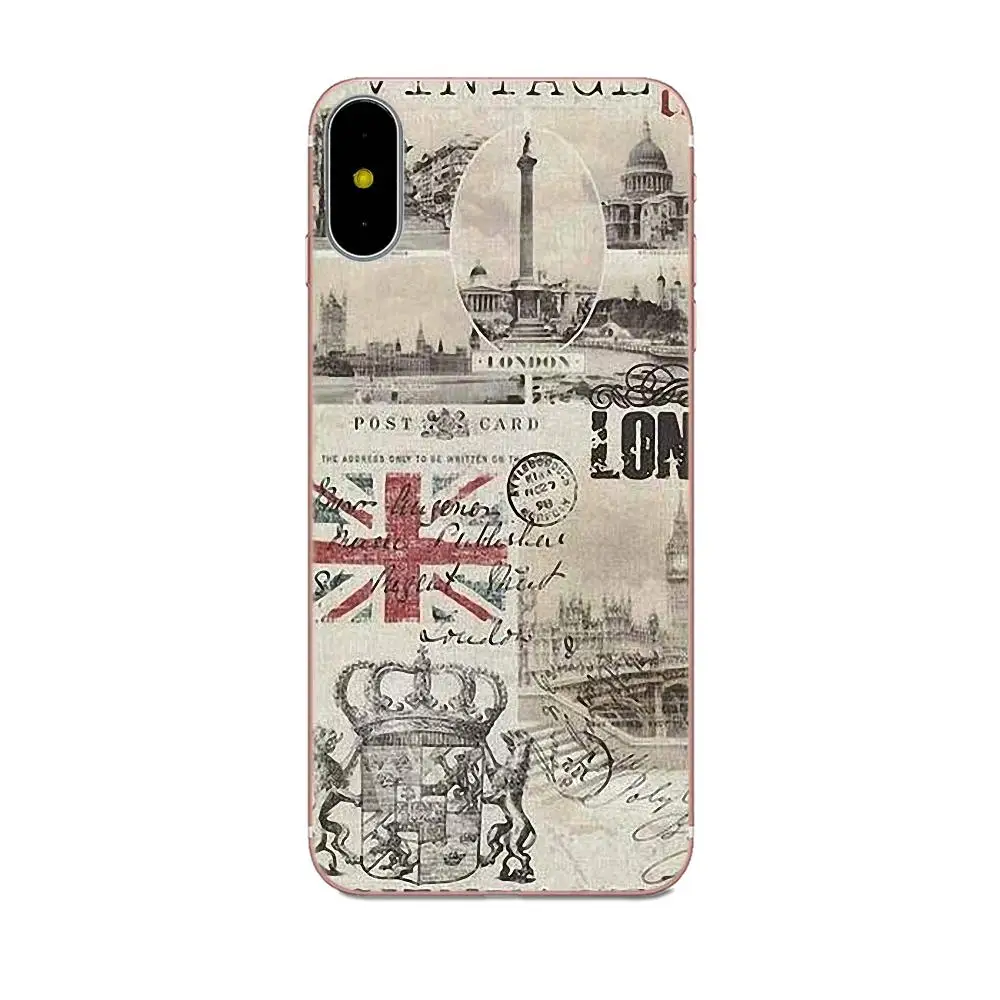Ретро почтовые карты паспортные штампы для Huawei Honor 4C 5A 5C 5X 6 6C 6A 6X 7 7X 8 9 V8 V10 Y3II Y5II Y6II G8