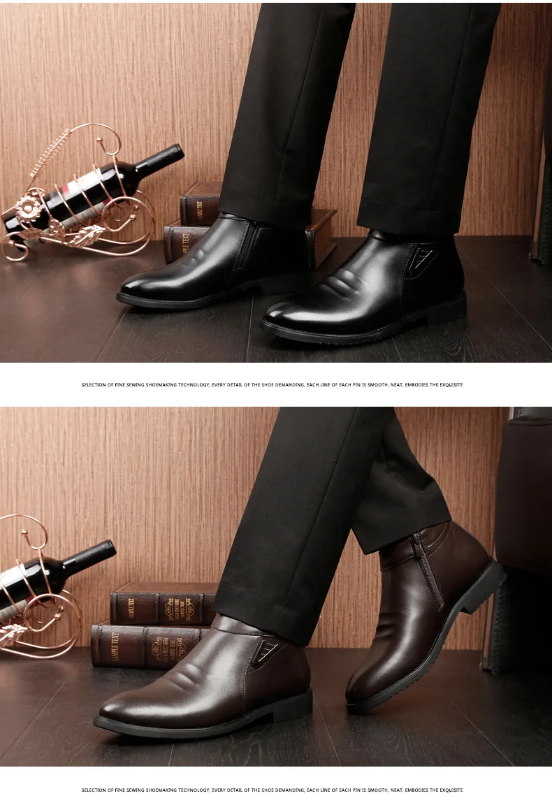 Теплая мужская обувь; зимние мужские ботинки; мужские ботинки «Челси»; модная мужская зимняя обувь; ботильоны; мужская повседневная обувь в деловом стиле