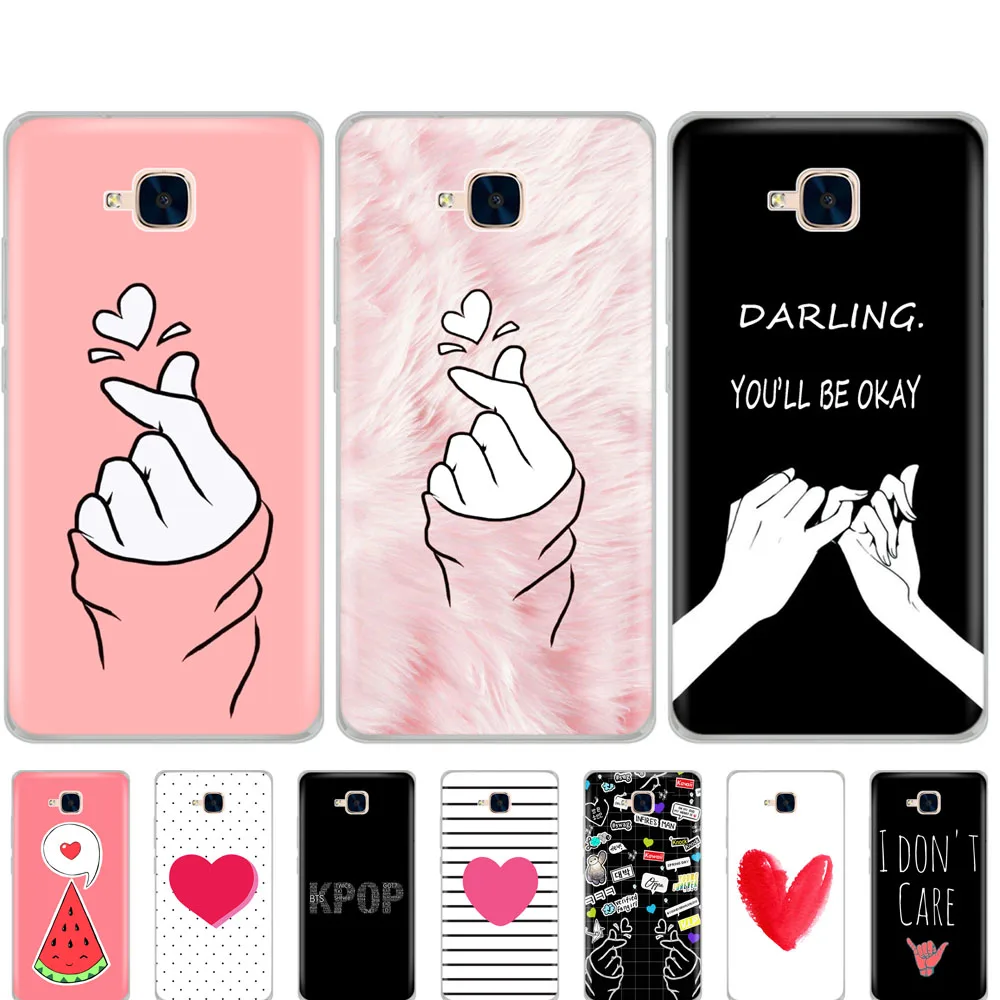 

case for Huawei Honor 5C Case Silicone russian Version for Huawei Honor 5C Without Fingerprint Hole Love on the finger
