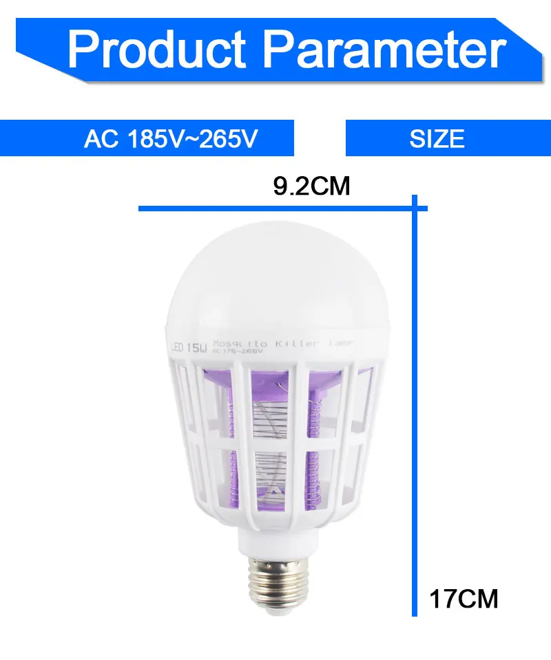 4 шт. 2 Режим E27 LED москитная убийца лампы УФ электрический Ловушка свет лампы насекомых Fly вредителей Крытый парниковых ресторан Кухня
