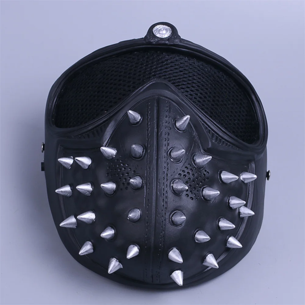 Game Watch Dogs 2 Mask Marcus LED Light Mask Emoji Changeable Holloway Wrench Cosplay Punk Gothic Rivet Face Mask Halloween (8)