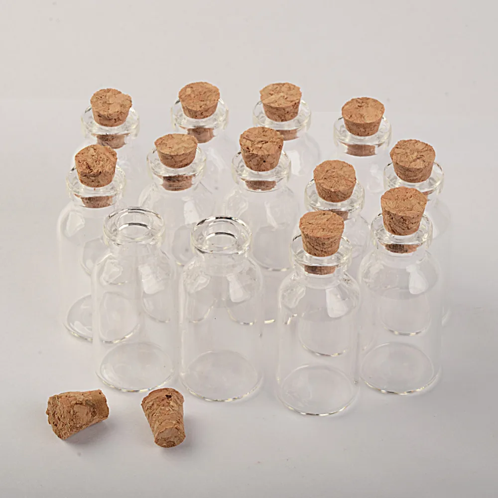 5ml Small Glass Jars With Cork Mini Empty Glass Bottles Wood Lid Glass Vial Wishing Bottles 18X40X12.5 mm 100 pcs 3
