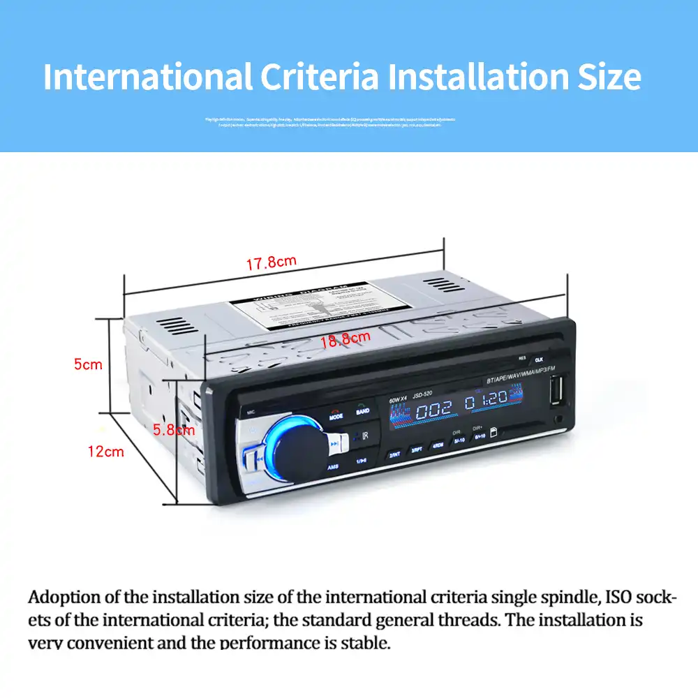 Car Stereo Bluetooth Radio Audio Player Receiver In Dash Fm Aux