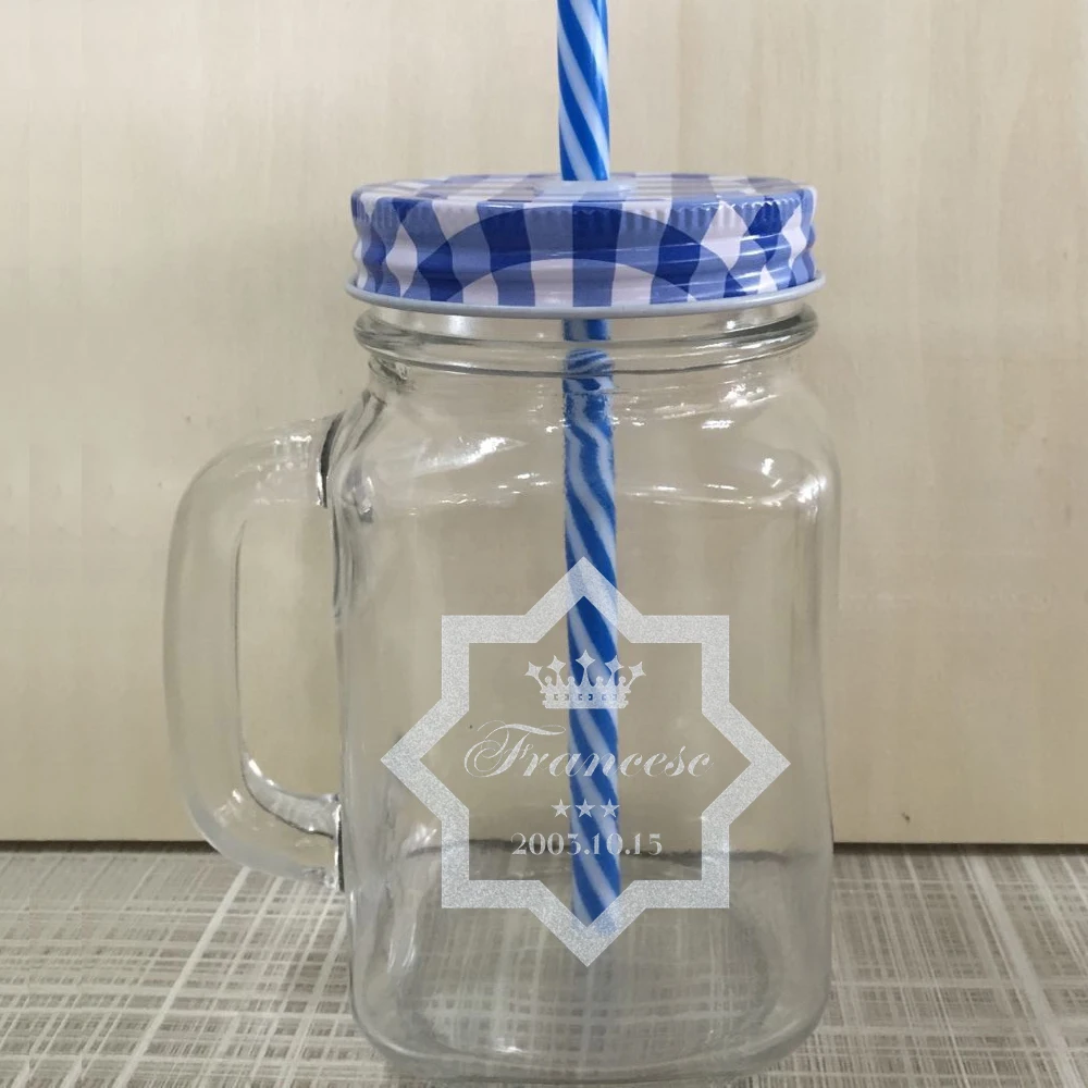 350ML Custom Creative Glass Mason Jars Transperant Water Bottle Juice