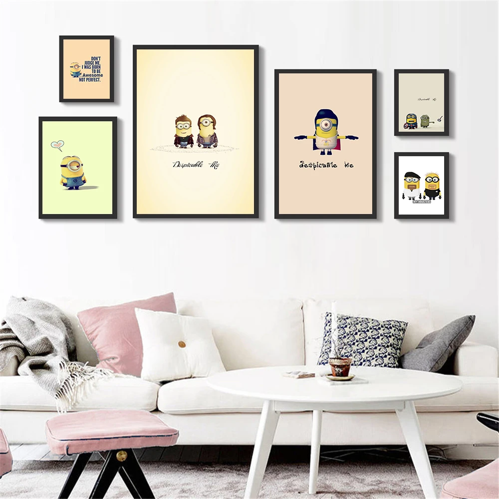 

Funny Carton Minions Picture Wall Pictures for Living Room Kids Room Decor Nodric Poster Cute Unique Gift Quotes Wall Art