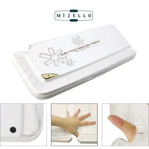 

Freeshipping MIJELLO MWP-3038 watercolor palette 38 grid for artist large inner layer Platinum Bulletproof Glass 38 Colors plate