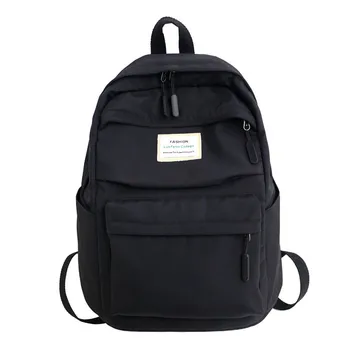 

Women Nylon waterproof Backpacks journey Rucksacks Portable Hand Backpack Large Capacity Solid Color Casual Backpack #Zer