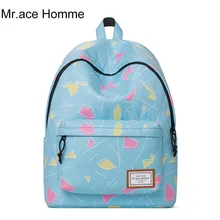 Mr. ace homme свежий печати Школьный рюкзак для девочек 2017 модные женские туфли ноутбук рюкзак дамы полиэстер дорожная сумка Лидер продаж
