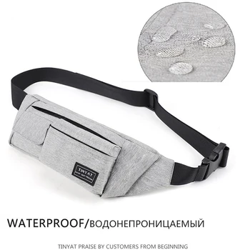 

Tinyat Belt Bag Men Women Waist Bag Pack Travel Phone Belt Pouch Multifunctional Fanny Bag Pack Pockets Canvas Casual Hip