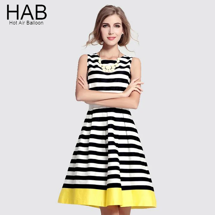 black and white lining dress