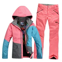 GSOU Снежный бренд, лыжный костюм для женщин, водонепроницаемая лыжная куртка, штаны для сноуборда, Зимний горный лыжный костюм, Женская Спортивная одежда для улицы