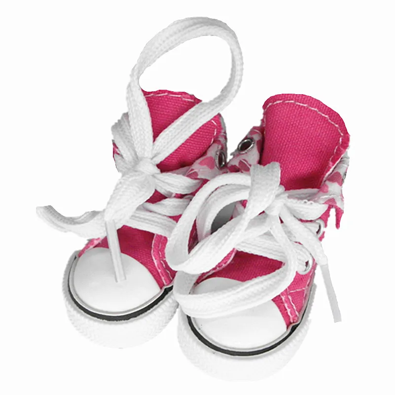 Тильда холщовые кроссовки для куклы Paola Reina, модная мини-игрушка спортивная обувь для Тильда, 1/4 Bjd кукольные кроссовки обувь для кукол аксессуары - Цвет: bright pink
