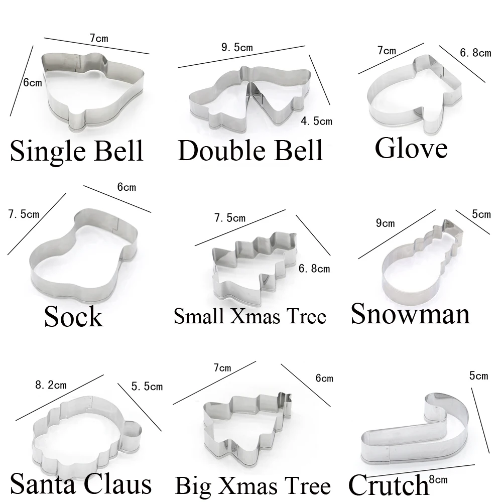 Stainless Steel Cookie Cutter Baking Mold for New Year Christmas DIY