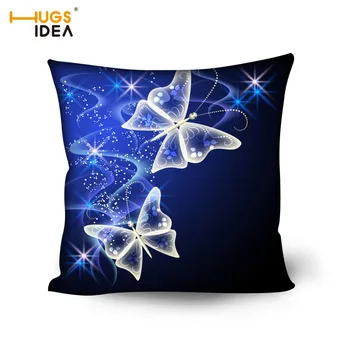 

HUGSIDEA Home Decor Cotton Cushion Cover for Bedroom Sofa Chair Seat Throw Pillow Case 3D Butterfly Pattern Square Cover Textile