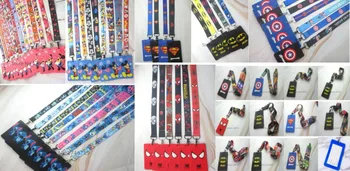 

10 pcs Soft Silicone Super hero Avengers mickey minnie stitch Sign Card ID Holder With Hanging String Keychain TT-15