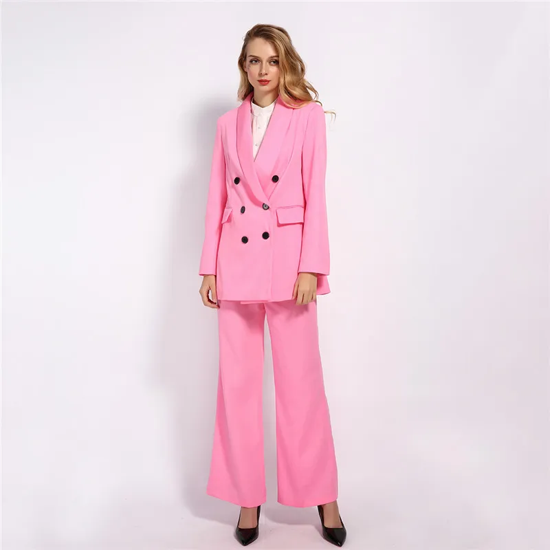 GCAROL Новое поступление женский комплект из 2 предметов s розовый OL костюм и прямые брюки элегантные комплекты из 2 предметов