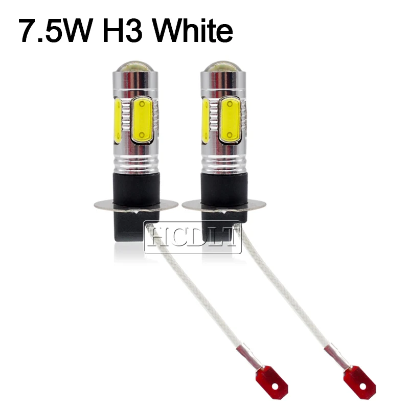 HCDLT 2PCS 7.5W High Power LED Fog Lamp Bulb H1 H3 H7 H11 9005 9006 880 881 H27 White Yellow 12V Auto Car Driving LED Lights  (10)