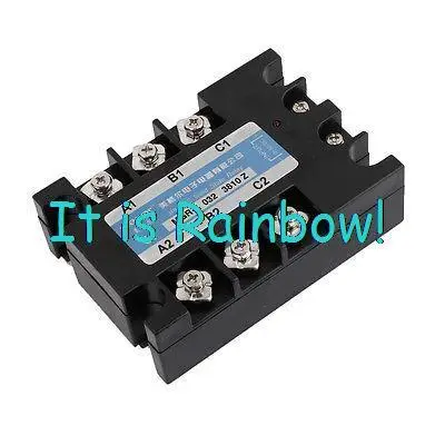 

Free Shipping 3-32VDC/380VAC 10A DC to AC 3 Phase SSR Solid State Relay w Indicator Light
