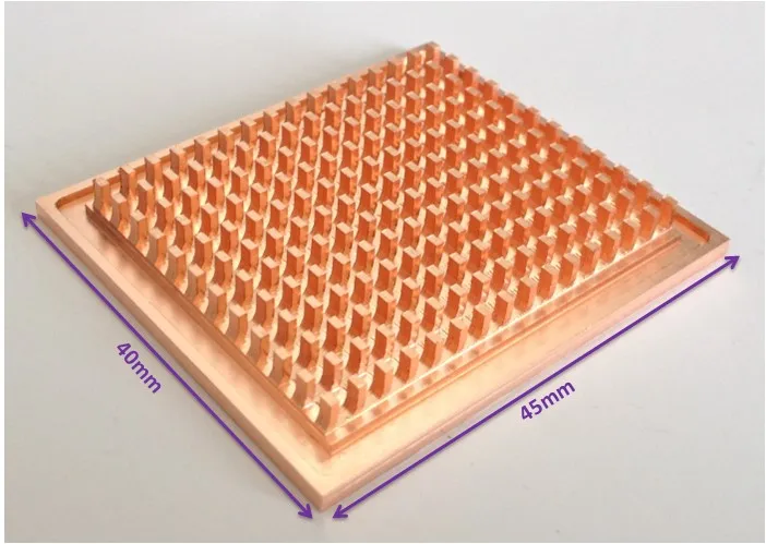 40*45 53*53 мм радиатор из чистой меди ноутбук мостовой чип IC 42 ребра медная колонна основание с водяным охлаждением нижняя поверхность