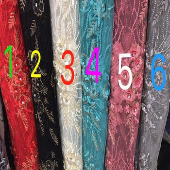 

Latest African Laces Fabrics Embroidered High Quality French Lace Fabric Nigerian Net tulle Lace Fabric for wedding bh2-72