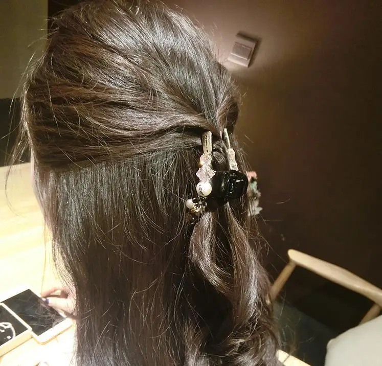  Headwear Colorful Beads Hairpins Rhinestone Hair Clip Shiny Crab Hair Claws For Women Kids Girl Hai