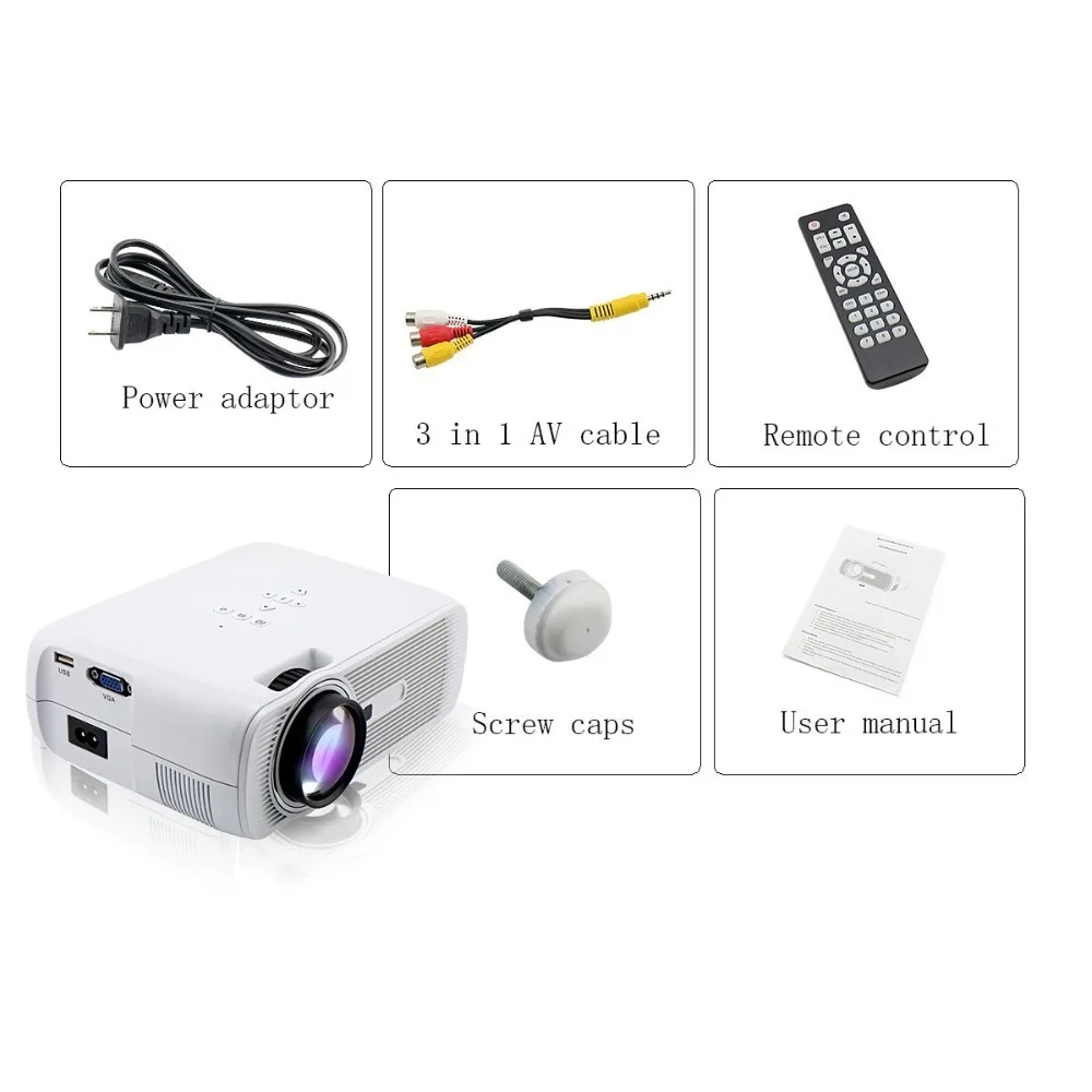 Crenova XPE460 HD 1080P Full LED Projector Home Theater Cinema HDMI Gift
