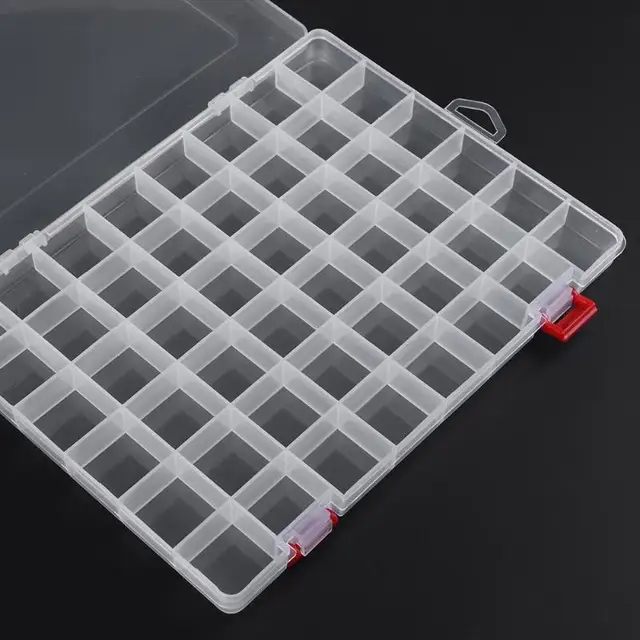 36 Grids Clear Plastic Organizer Jewelry Storage Box with Adjustable  Dividers, Transparent Organizer Box for Earring Fishing Hooks (Made In  India)