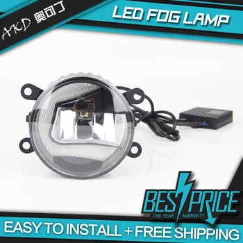 

AKD Car LED Fog Lamp for Peugeot 308 Light Shape C LED DRL light bar Energy saving Cob Low Beam Daytime light Assembly