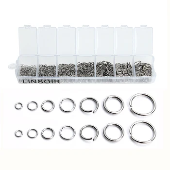 

1Box Mixed Stainless Steel Open Jump Rings 3/4/5/6/7/8/10mm Silver Tone Split Rings Connectors For Jewelry Findings Making F3702