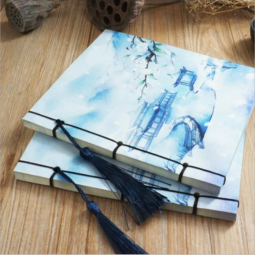 

Chinese Style Vintage Paper Notebook Creative Retro Fitted Handwork Collection Scrapbook Daily Memos Composition Books