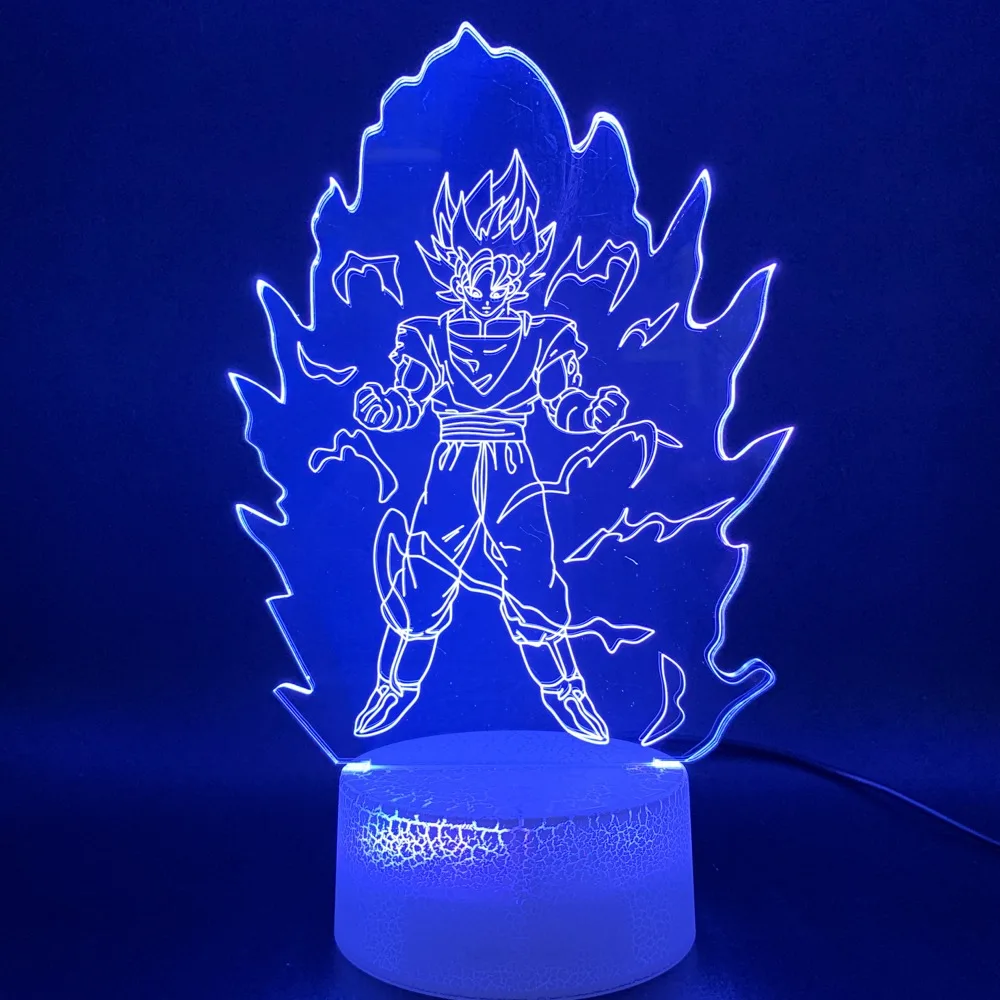 Потрясающая 3D иллюзия светодиодная Ночная лампа Dragon Ball Z Goku Super Saiyan фигурка офисная декоративная лампа подарок для детей
