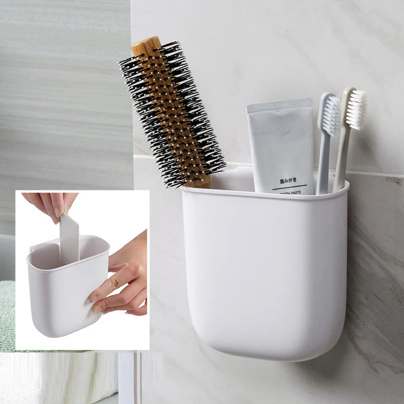 

Punch-free toothbrush toothpaste holder wall hanging comb storage box household bathroom toothbrush holder rack mx12101046