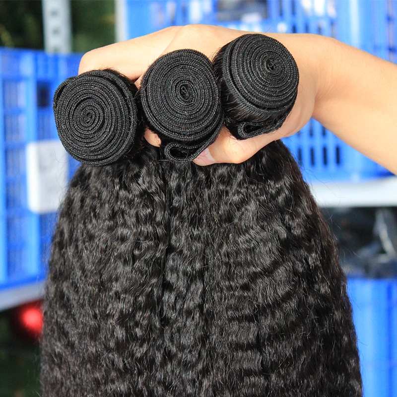 Кудрявые прямые волосы, бразильские девственные волосы, вплетаемые пряди, грубые яки, человеческие волосы, пряди, Ever beauty, продукты для наращивания волос