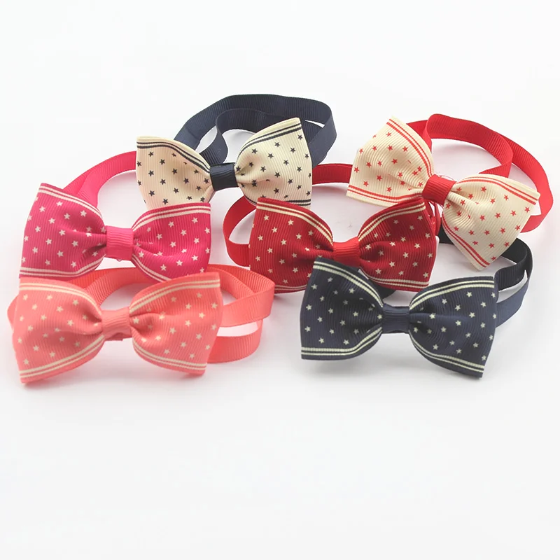 

Armi store Handmade Simple Little Star Pattern Ribbon Dog Tie Bow Ties For Dogs 31048 Pet Collar Supplies Wholesale