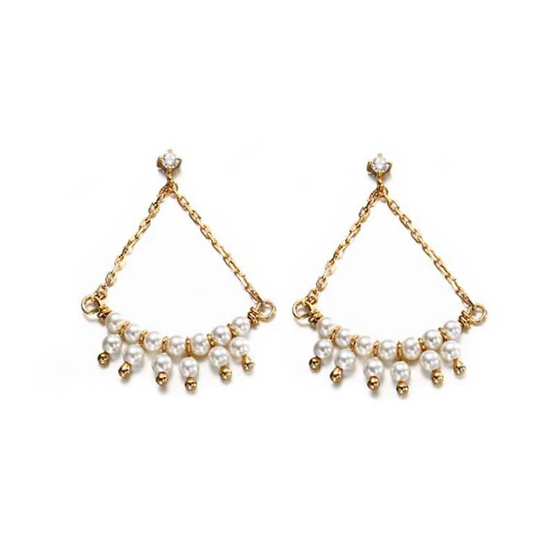 

Ruifan Elegant 14k Gold Color 925 Sterling Silver Drop Earrings for Women Sector Shape Pearl Earrings Wedding Jewelry YEA111