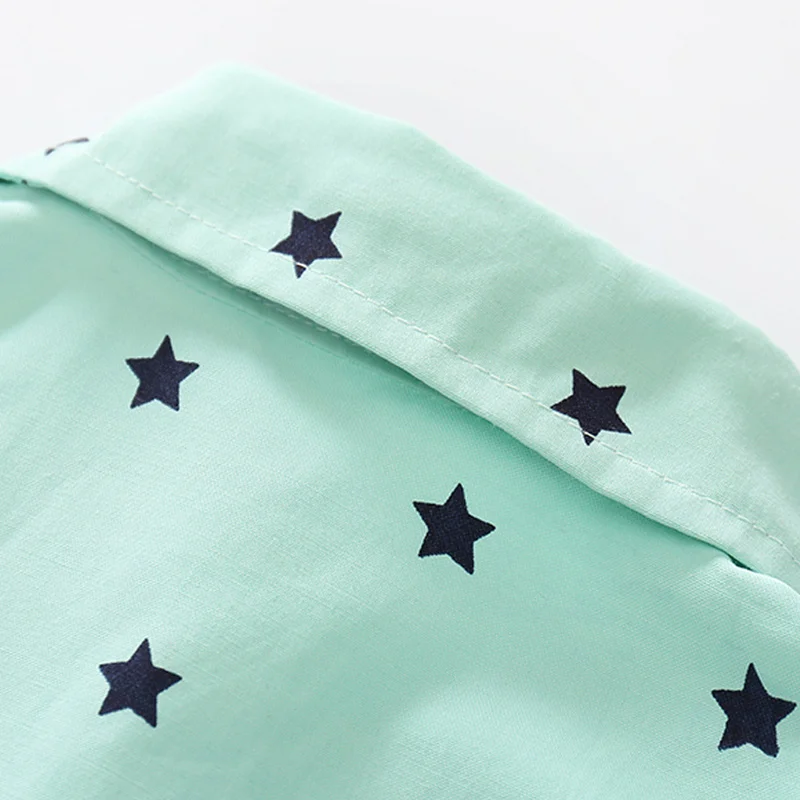 Tem Doger/рубашки для маленьких мальчиков г. Летние рубашки для новорожденных мальчиков повседневные топы с длинными рукавами и принтом звезд, Одежда для младенцев, рубашки для малышей