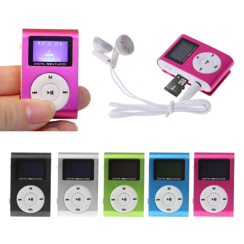 Мини USB MP3 плеер OOTDTY с металлическим зажимом ЖК экран поддержка 32 ГБ Micro SD TF слот