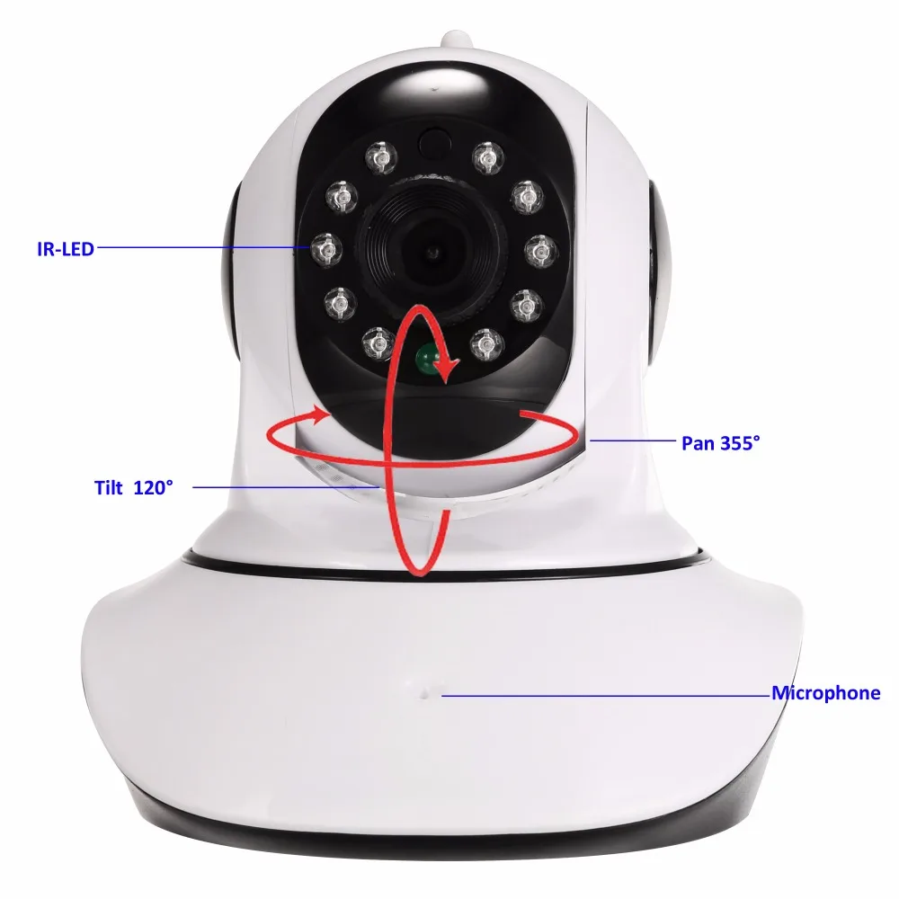 Wireless 720P HD IP Camera Dome IR-Cut Night Vision P2P Baby Monitor Audio SD Record WIFI CCTV Onvif Indoor Surveillance Camera Wireless 720P HD IP Camera Dome IR-Cut Night Vision P2P Baby Monitor Audio SD Record WIFI CCTV Onvif Indoor Surveillance Camera