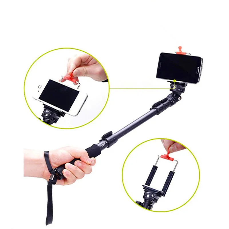 Высокое качество YunTeng 088 монопод для Gopro селфи палка штатив + держатель телефона