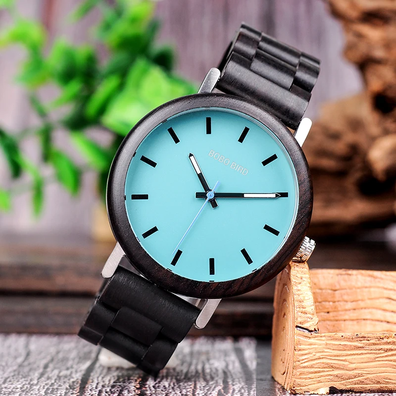 BOBO BIRD Wooden Watches Men Quartz Wrist Watch Male Luminous pointer Metal back cover Gift box saat erkek clock Customize logo BOBO BIRD Wooden Watches Men Quartz Wrist Watch Male Luminous pointer Metal back cover Gift box saat erkek clock Customize logo