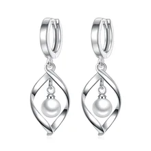 Стерлинговое Серебро 925 пробы, модные женские серьги-гвоздики с искусственным жемчугом и цветами, подарок на Рождество, женские дешевые серьги, Прямая поставка