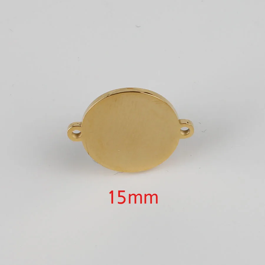 15mm gold color FnixtarMirror полированная нержавеющая сталь круглые диски штамповки Заготовки диск Шарм Разъем для DIY Индивидуальные 15/20/25 мм 20 шт/Лот - Окраска металла: 15mm gold color