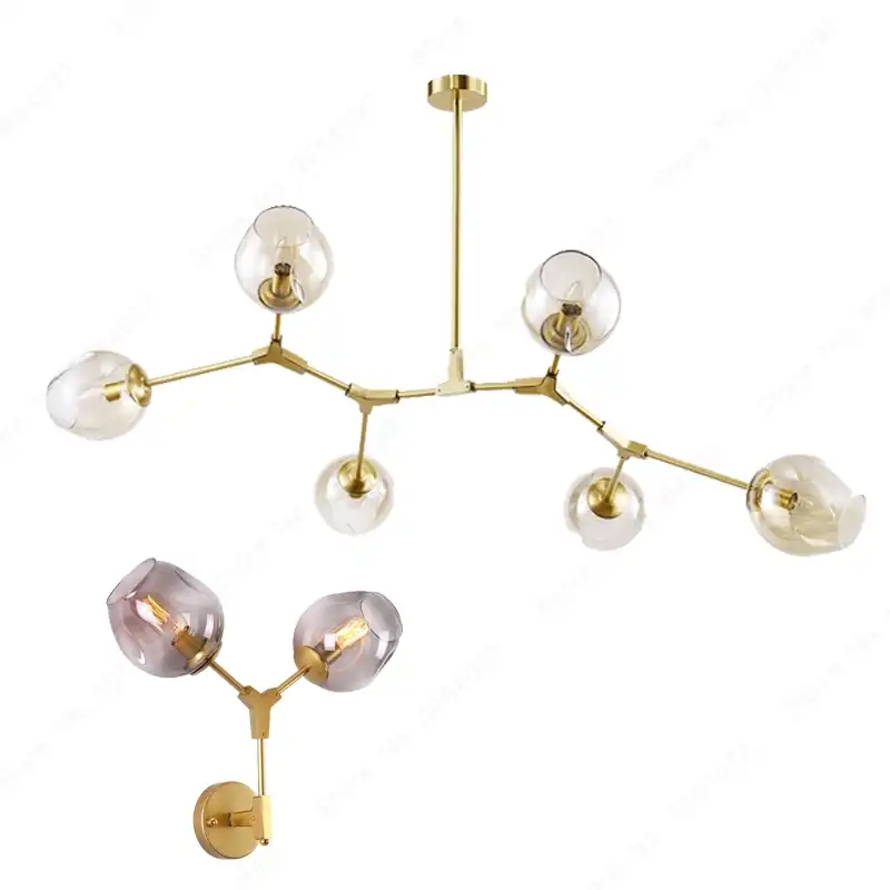Bdbqbl Led Nordic Modern Gl Ball Chandelier Lights Ceiling Gl Ball Chandelier Lights Ceiling