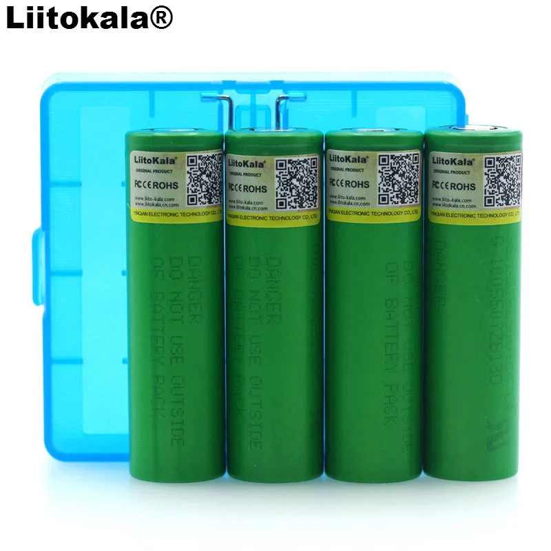 

4PCS/lot Liitokala 100% Original 3.6V 18650 US18650VTC4 2100mAh VTC4 Rechargeable battery E-cigarettes + Storage box