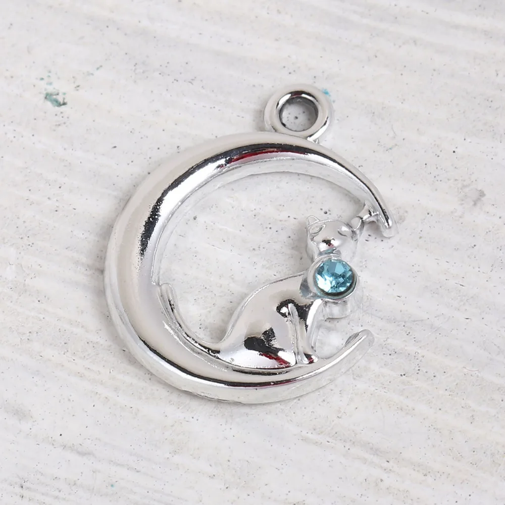 DoreenBeads серебряный светильник из сплава цинка на основе Полумесяца для кошек