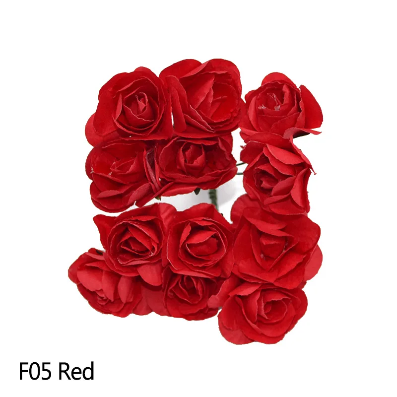 144 шт 3 см многоцветные искусственные бумажные цветы для украшения свадебной вечеринки, искусственные цветы, букет цветов - Цвет: F05
