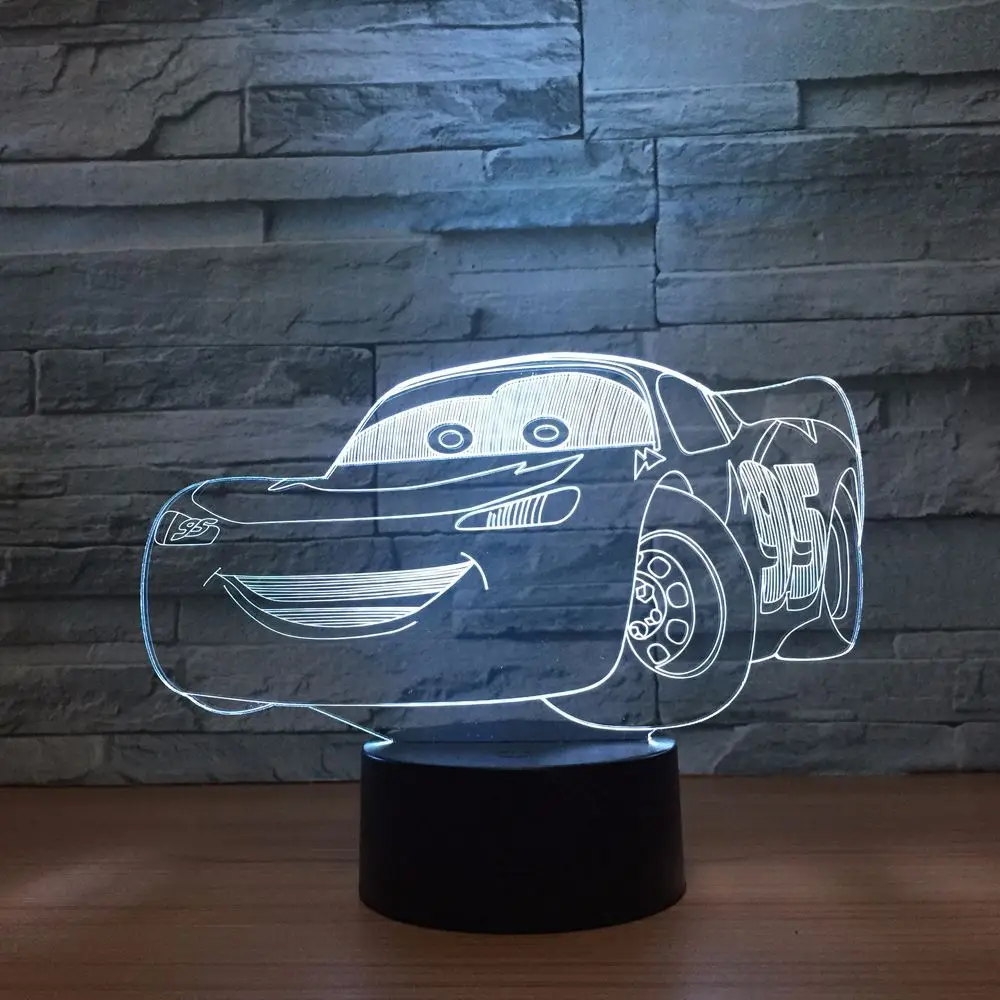 Супер автомобиль 3D ночной Светильник гоночный автомобиль USB Светодиодный настольный светильник 3D иллюзия Лампа детская спальня декор Освещение для гостиной