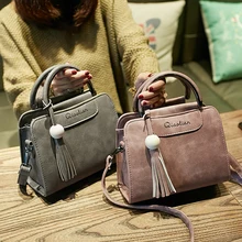 Free shipping, 2017 new women handbags, simple fashion flap, trend tassel woman messenger bag, Korean version shoulder bag.