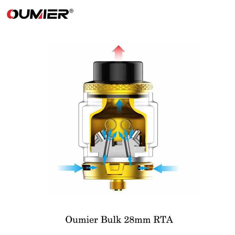 Electronic Cigarette Oumier Bulk 28mm RTA Dual Coil Tank Atomizer 6.5ML Capacity Vape Vaporizer VS 