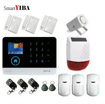 

SmartYIBA Wireless SIM GSM Home RFID Burglar Security LCD Touch Keyboard WIFI GSM Alarm System Sensor kit Russian,Poland Voice